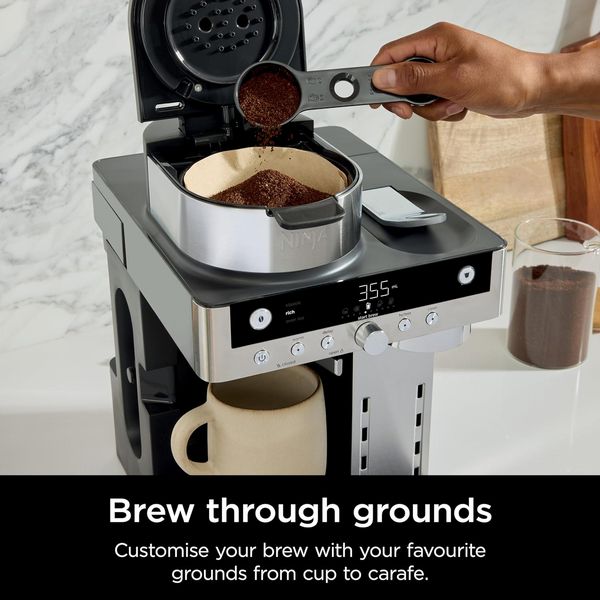 Ninja Prestige Dualbrew System Cfn802Uk Pod & Filter Coffee Machine - Stainless Steel & Black