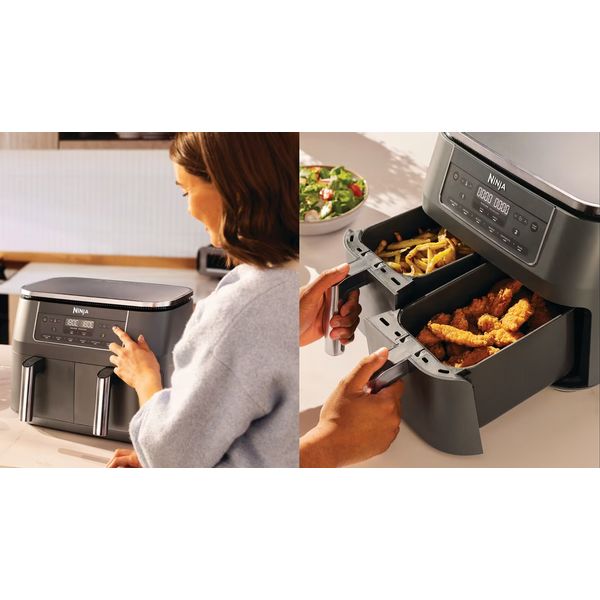Ninja Dz300Uk Dual Zone 7.6L Airfryer - Gun Metal Grey