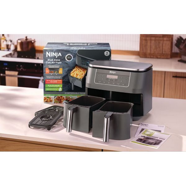 Ninja Dz300Uk Dual Zone 7.6L Airfryer - Gun Metal Grey