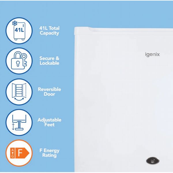 Igenix 41L Table Top Fridge With Lock White