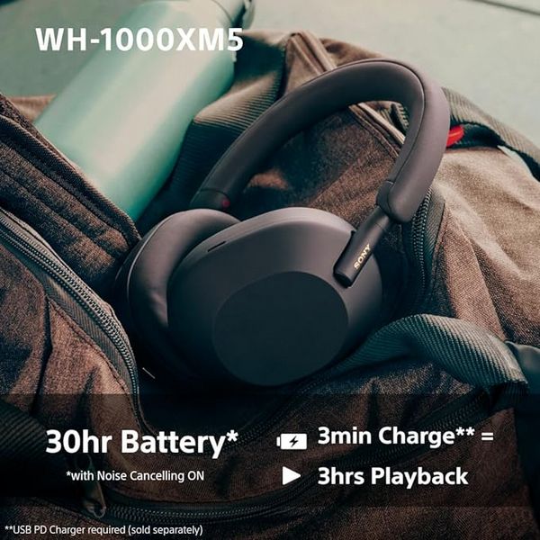 Wh-1000Xm5 Wireless Noise Cancelling Headphones Black