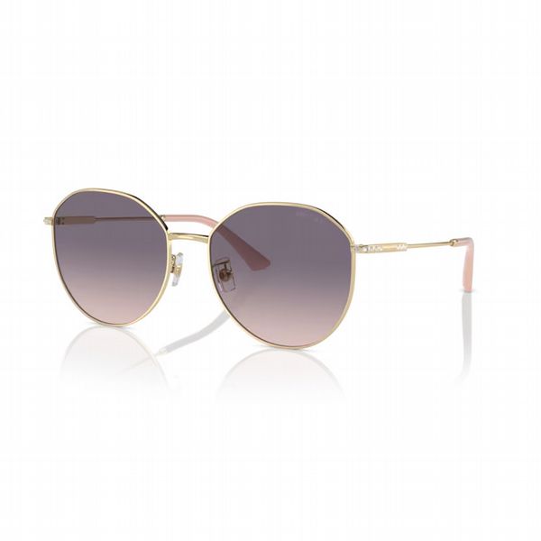 Jimmy Choo Pale Gold Frame With Pink Gradient Violet Lens - Size Xx Large