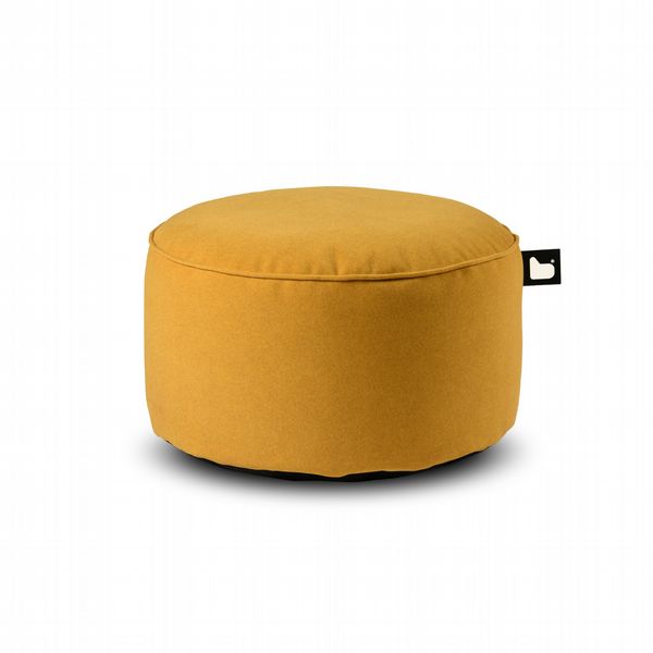 Extreme Lounging Brushed Suede B Pouffe In Mustard Yellow