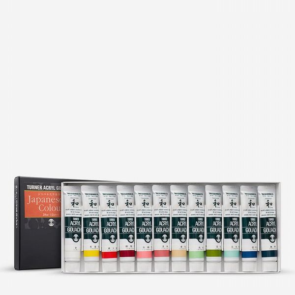 Turner : Acrylic Gouache Paint : Set of 12x20ml : Japanesque Colours