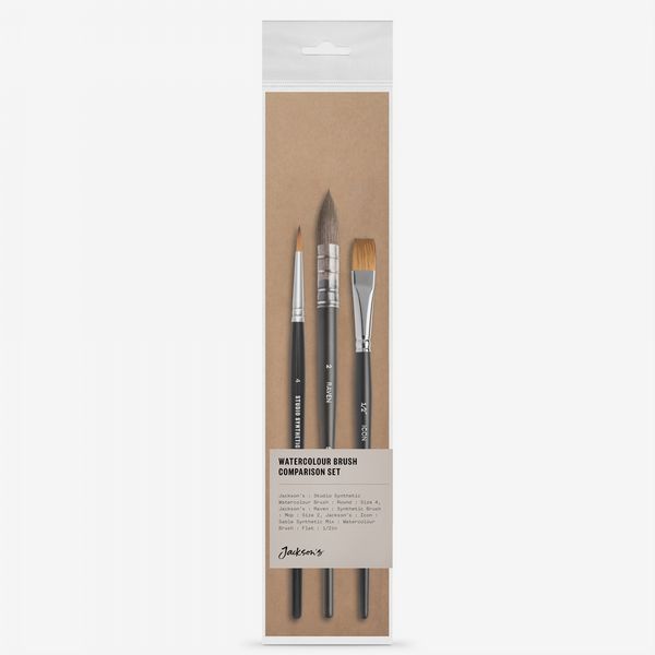 Jackson's : Watercolour Brush : Comparison Set of 3 : Icon, Raven & Studio Synthetic